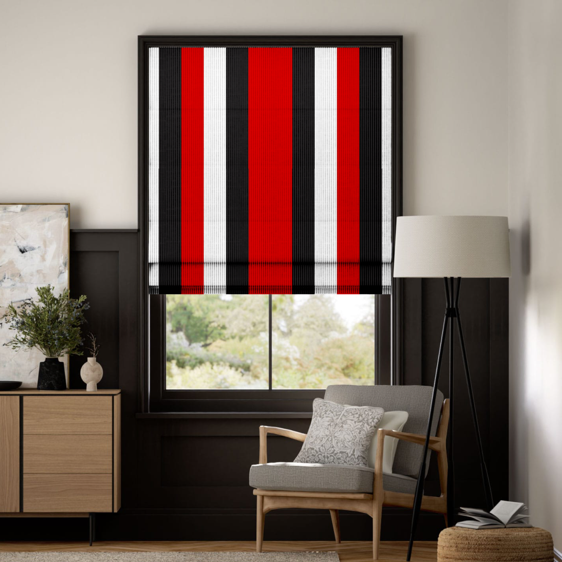 Римские шторы из ткани PAMPA STRIPE GA RED